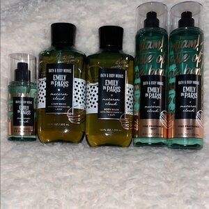 Bath & Body Works Macaron Cloud Body Wash Set - Green & Gold